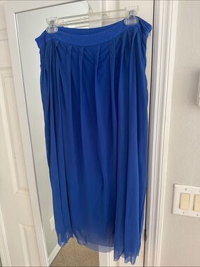 Kensie Royal Blue Maxi Pleated Skirt